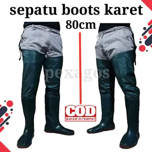 SEPATU BOOTS KARET PANJANG 80CM SEPATU SAWAH ANTI KEONG PETANI PANJANG