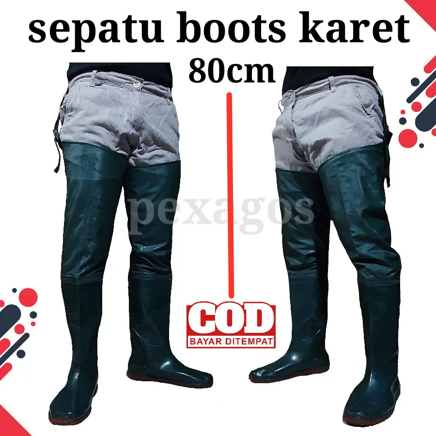 SEPATU BOOTS KARET PANJANG 80CM SEPATU SAWAH ANTI KEONG PETANI PANJANG