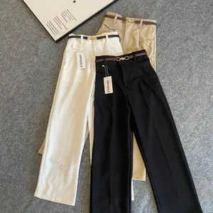 Oro Pants Knit | Highwaist Cullote Pants - Hitam & Ivory / Celana Panjang Korean Style celana kantoran termurah clana kerja kekinian