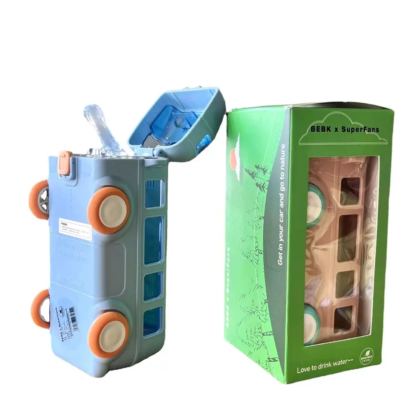 [Makassar] botol minum cipung ORIGINAL / botol air minum bentuk bus / botol bus anak Plastik 4