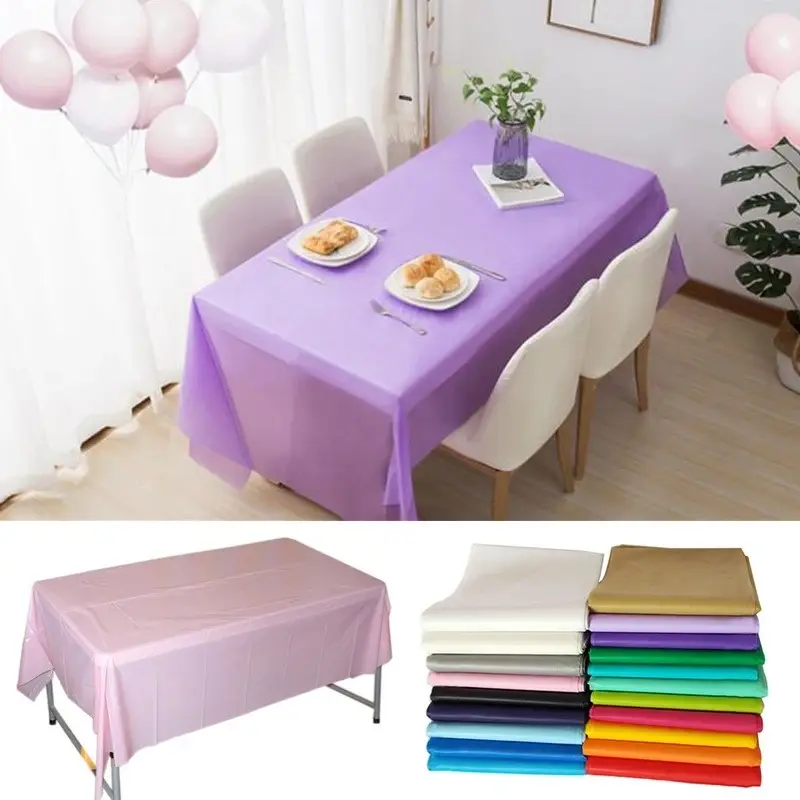 1 Piece of Reusable Tablecloth 137x183cm for Gatherings Picnics Camping Outdoor Dining Table Covers Disposable Plastic Tablecover