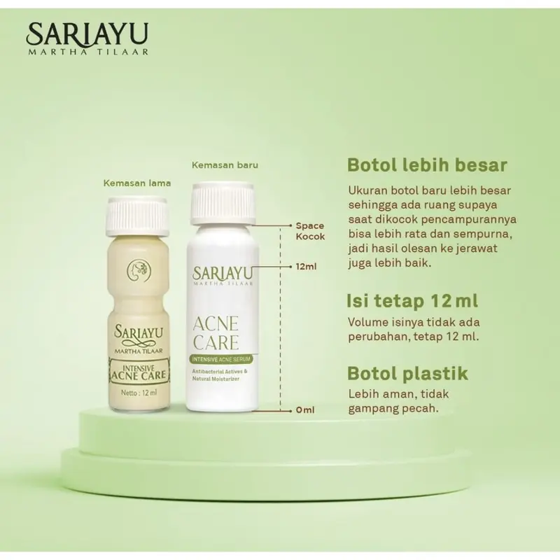 SARIAYU Intensive Acne Care Serum 12ml Acid Berjerawat Niacinamide  Berminyak  Perawatan  Wajah 3