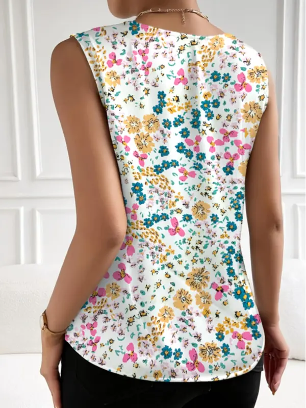 Women's All Over Floral Print Tank Top, Casual Sleeveless Top for Summer, Ladies Clothes for Daily Wear 1