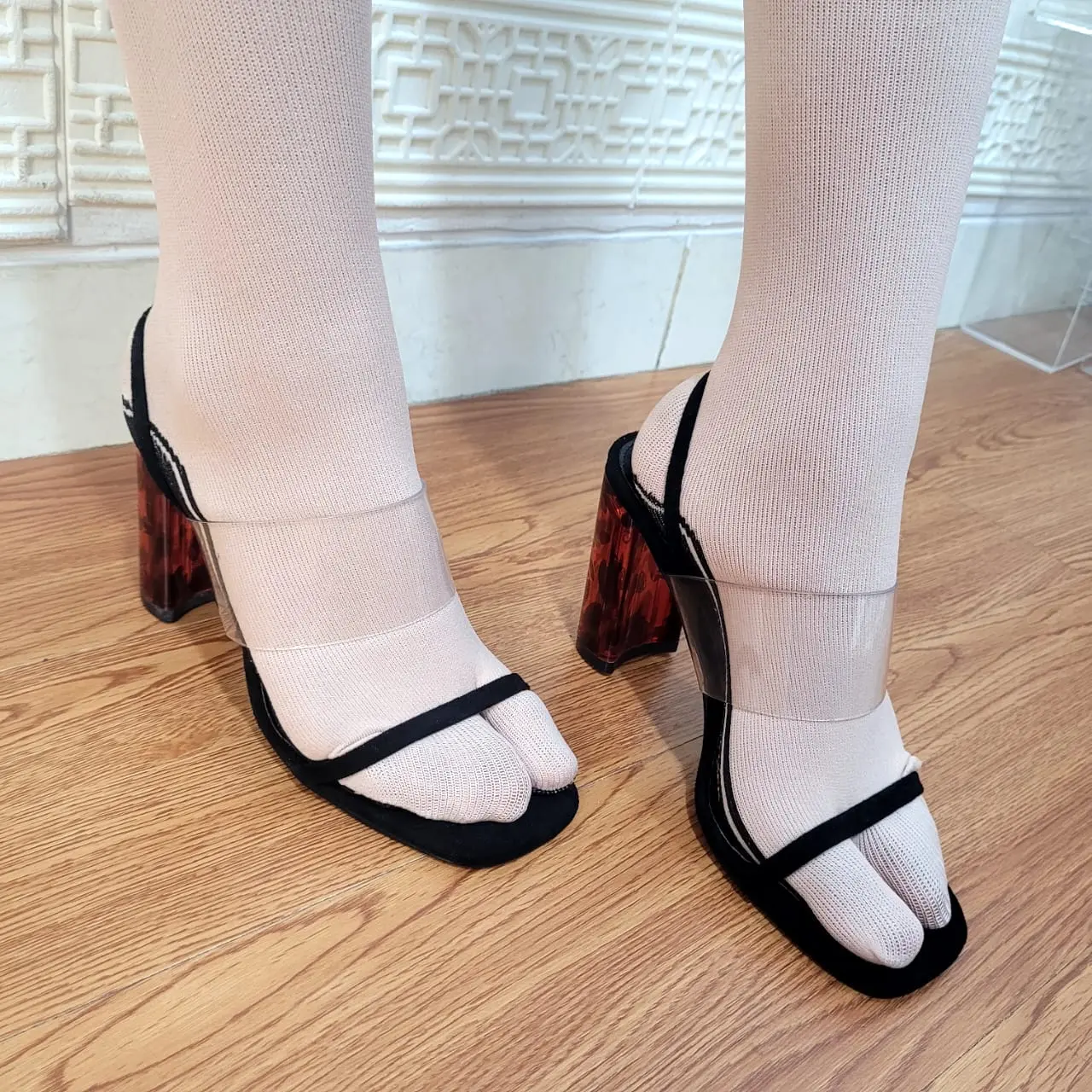 Heels Leopard Z Black Hak 9 cm 13219 - Nikita Shop