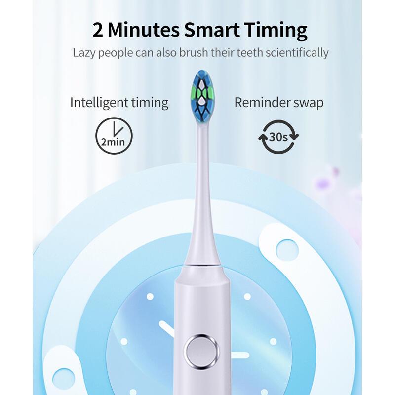 Product Introduction of Rechargeable Portable for Travel Electric Sonic Toothbrush Whitening IPX7 Waterproof 5 Working Modes 5
