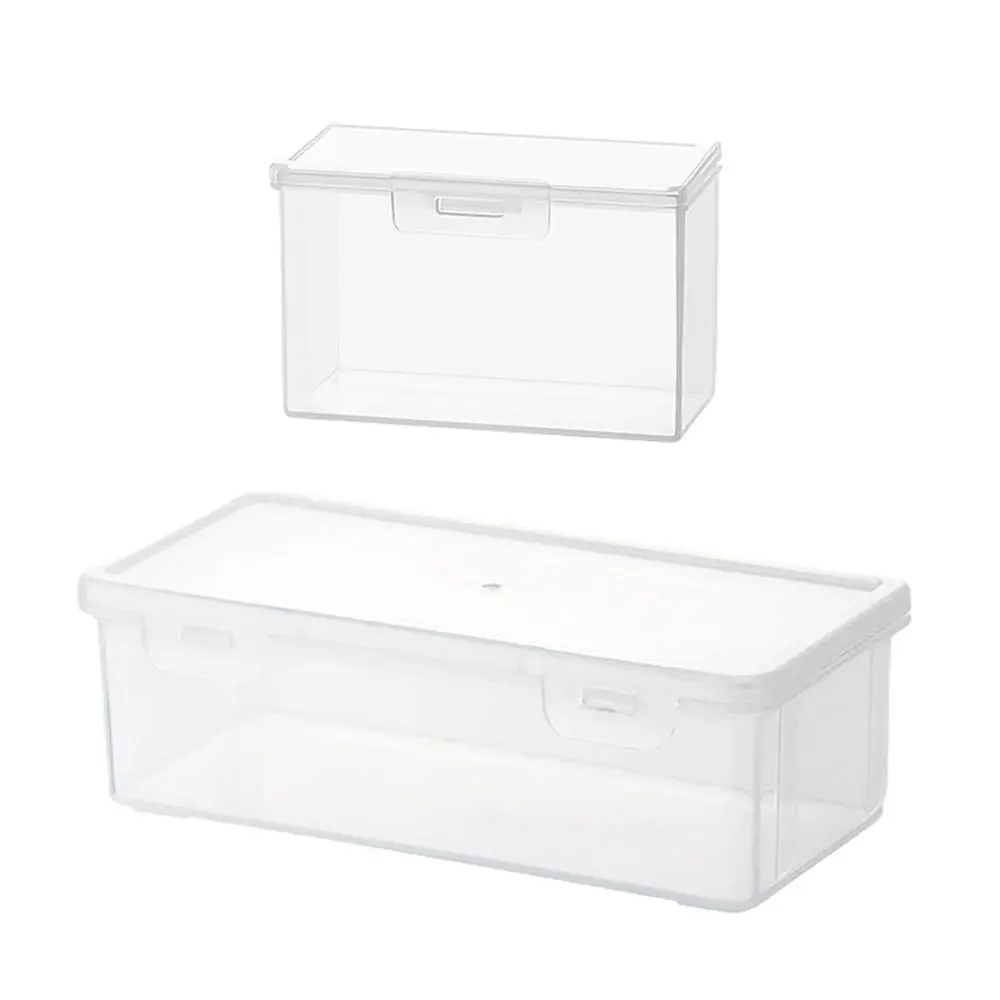 Photo Storage Box Embellishment Keeper with Lid Portable Dustproof Container for Photos Label Stickers Scrapbook Cards Postcard
