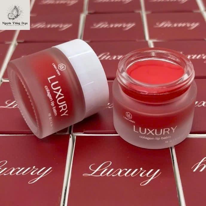 Dưỡng Hũ Lựu Đỏ Kích Màu Môi Luxury Collagen Lip Dưỡng Môi Kích Dưỡng Ẩm Màu Sau Phun Xăm Cho Nữ 2