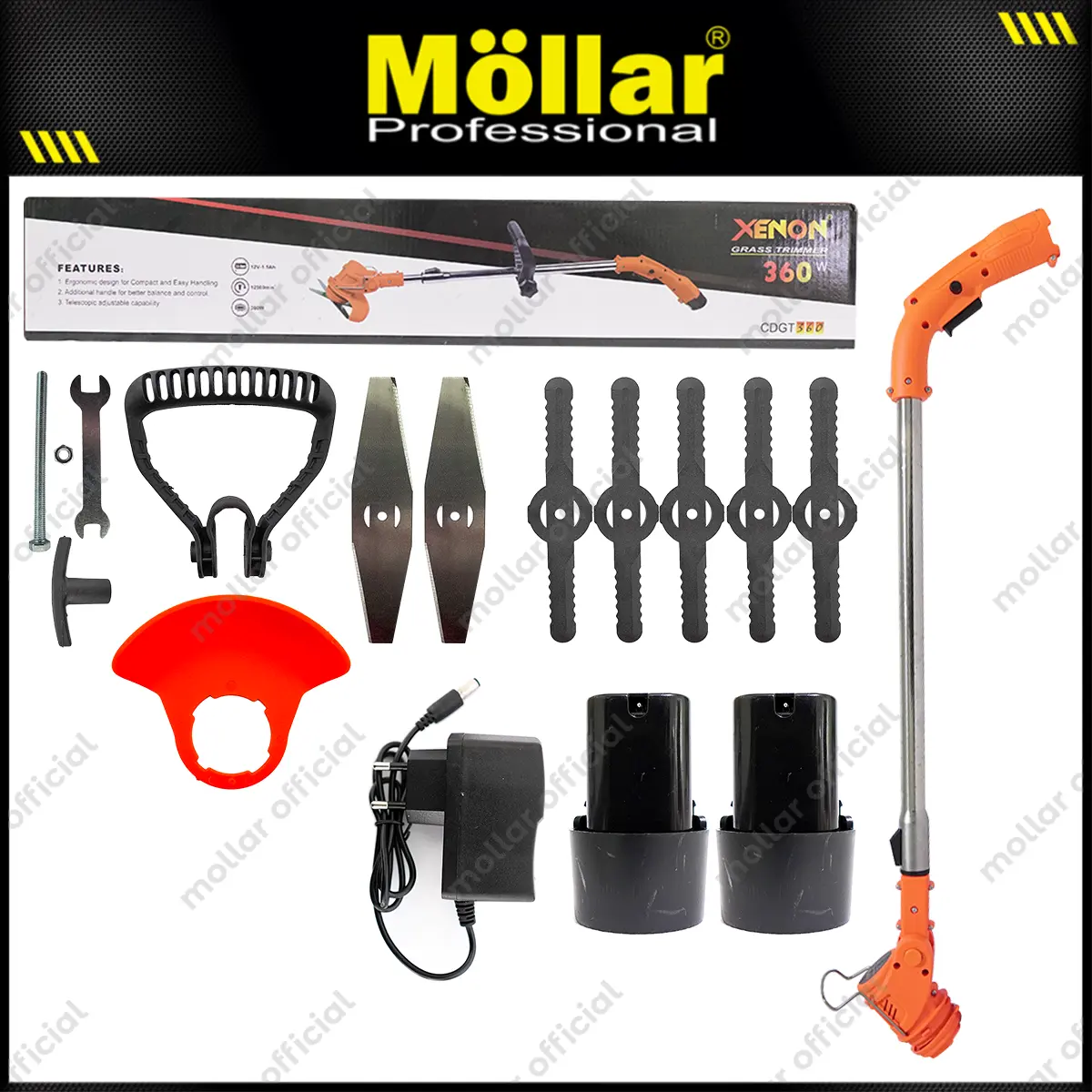 XENON 360 Cordless Grass Trimmer Baterai 12V Mesin Potong Rumput Murah