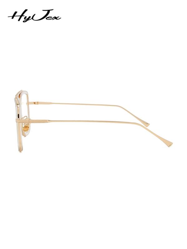Minimalist Elegant Aviator Eyeglasses for Everyday Use (1 Pair), Basic Flat Frame Fashion Eyeglasses for Women & Men, Fashion Eyeglasses for Work, Daily Clothing Decor, Perfect for Student Daily Use 7