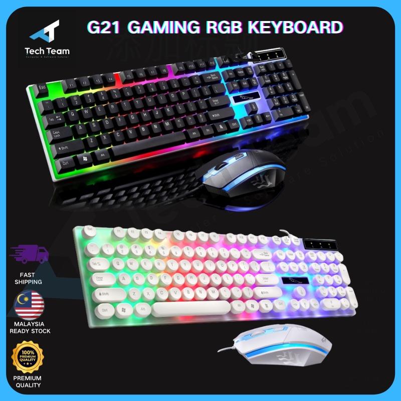 TECH TEAM RGB Gaming Keyboard Mouse SetCombo G21 Wired DPI Adjustable Smooth Gaming For Desktop Laptop TVBOX
