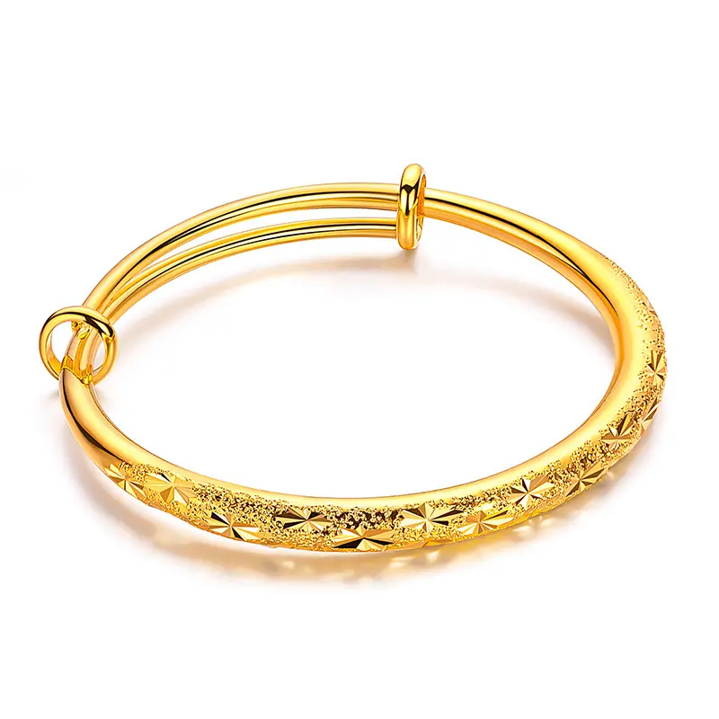 Gold Plated Small Bangles For women girls Rain Star Smooth Bracelets Size no Adjustable Jewelry Accessories