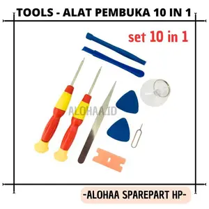 TOOLS ALAT SERVICE HP 10 IN 1 - ALAT PEMBUKA LCD OBENG SET 10 IN 1