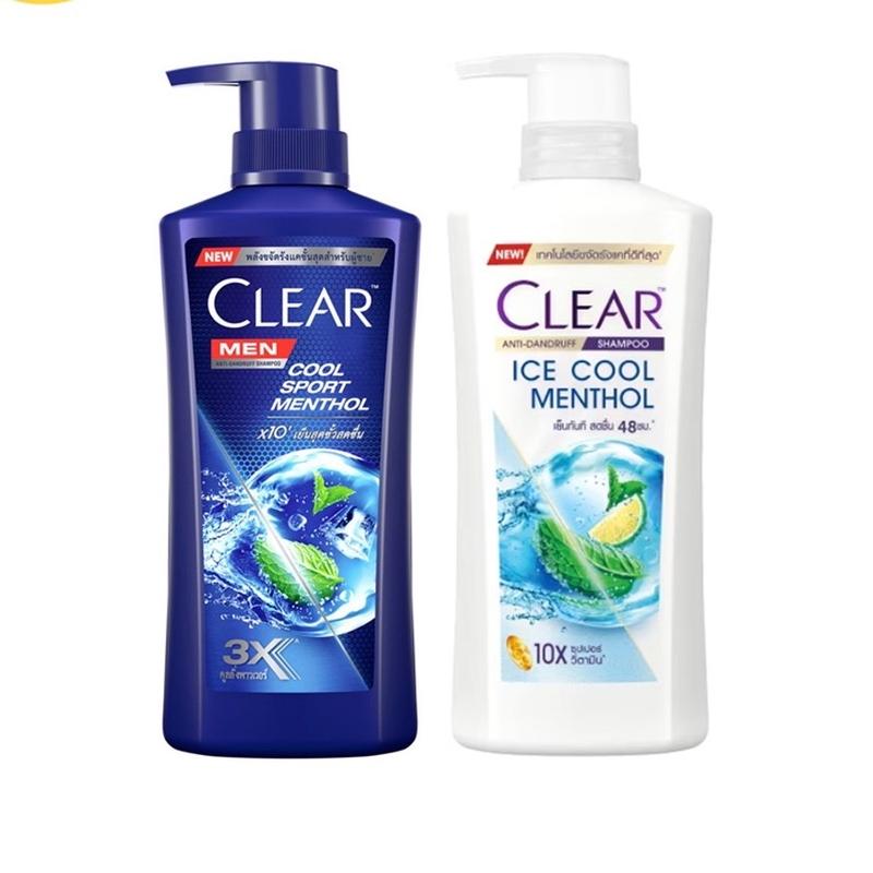 Combo 2 Chai Dầu Gội Clear Bạc Hà 400ml Clear Men 390ml