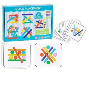 Space Placement Mainan Edukasi Asah Otak Anak Susun Stik Warna + Kartu Pola