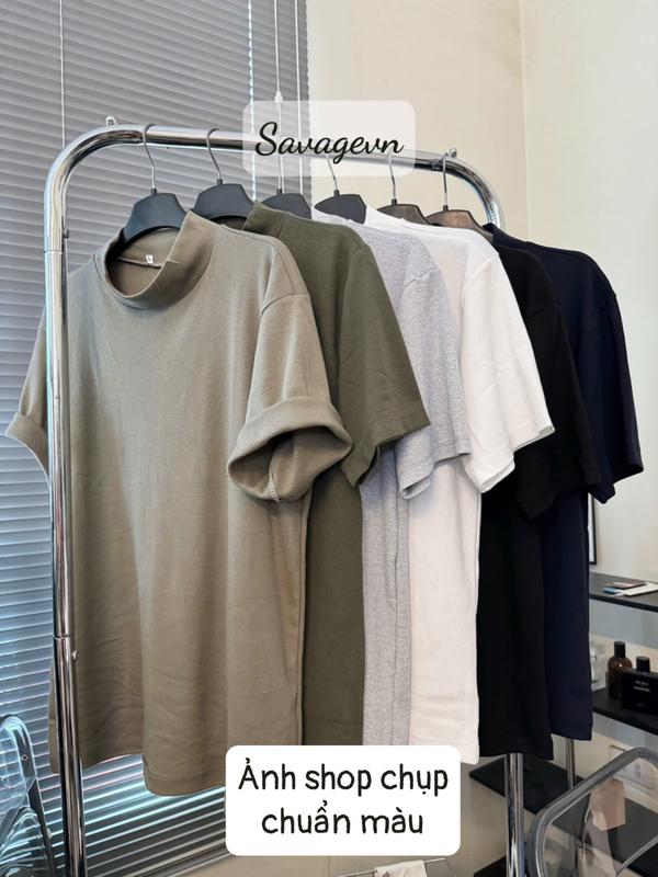 [COMBO 2] Áo Cổ Lọ ngắn tay Nam Nữ Hàng Thiết Kế Mullet Menswear Cotton