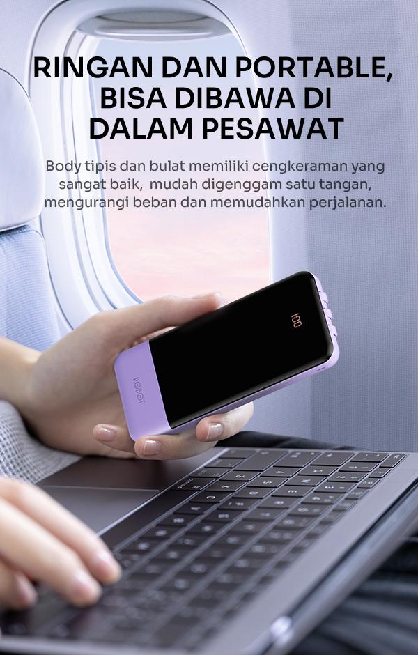 Powerbank ROBOT 10000mAH RP-101L New 2.1A Dengan 3 Kabel  Charger Type C Lightning Micro [BISA COD] Smart Baterai