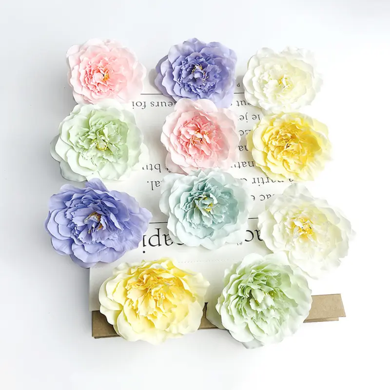 Artificial Peony Flowers 9cm Fake Flower Heads for Home Room Dceor Garden Wedding Marriage Decoration DIY Gifts Accessory