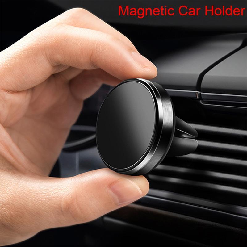 Mini Magnetic Car Air Vent Phone Holder, Clamp-on Round Magnetic Car Phone Holder, Universal Car Phone Stand for iPhone 15 14 13 12 XR, Xiaomi, Huawei & Samsung 0