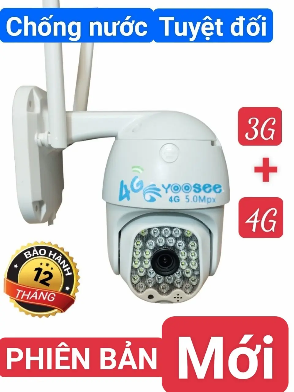 CAMERA YOOSEE 4G MỚI NHẤT 5.0Mpx ( 2560X1440P ) SIÊU NÉT GÓC RỘNG - XOAY 360 ĐỘ - CHỐNG NƯỚC TUYỆT ĐỐI - BẢO HÀNH 12 THÁNG