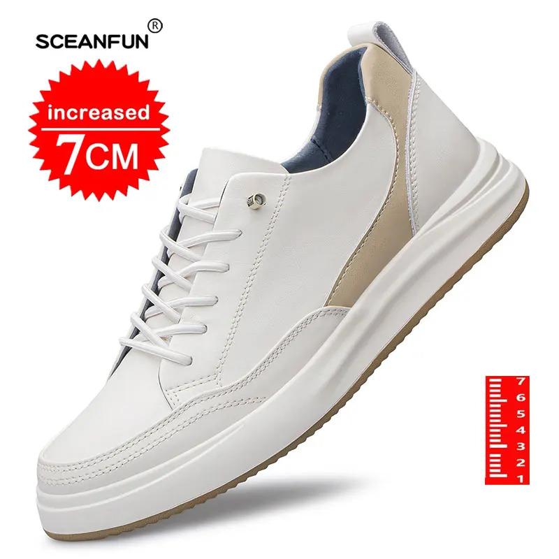 Giày Tăng Chiều Cao Vô Hình, Dành Cho Nam, Da Thật, Giày Thể Thao Đi Bộ Thường Ngày Chiều Cao 7cm, Sapato Nam, Thiết Kế Mùa Thu 5