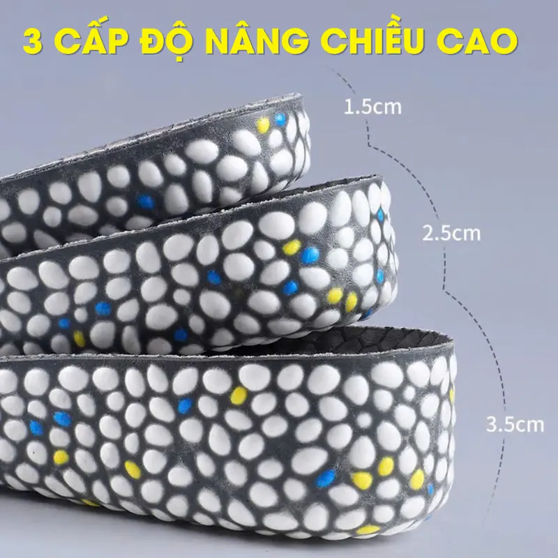 Lót Giày Tăng Chiều Cao MINSU UltraBoot M7025 Khử mùi Miếng Độn Đế Cao Su Non Công Nghệ Bỏng Ngô Dành Cho Nam Nữ 3