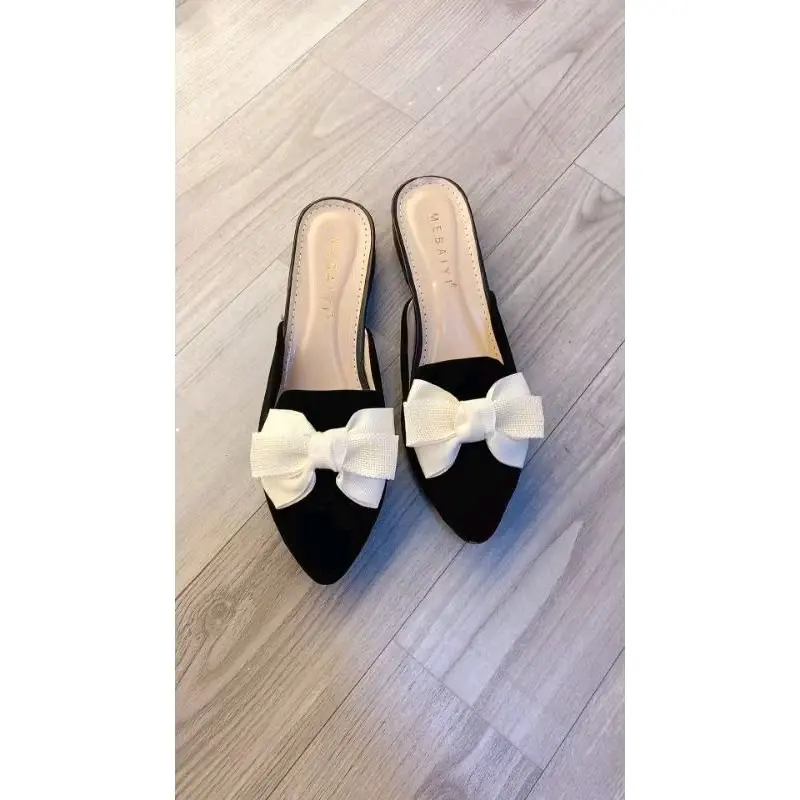 (Phom nhỏ nên tăng size) Sục mũi nhọn Nơ Be Cánh Tiên, đế 2.5cm