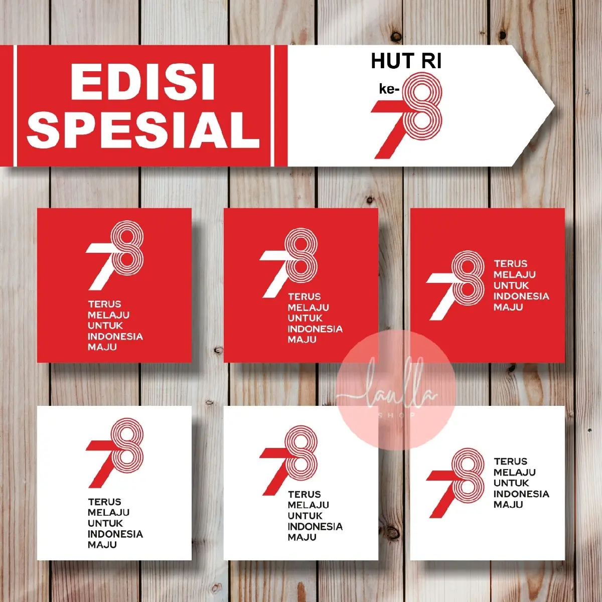 STIKER MERAH PUTIH STIKER KEMERDEKAAN STIKER HUT RI MURAH ISI 50 PCS