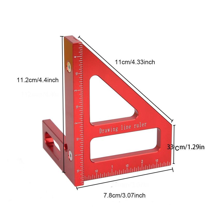 Woodworking Square Protractor, Multi-angle Miter Triangle Ruler, Hand Tool for Measuring 5