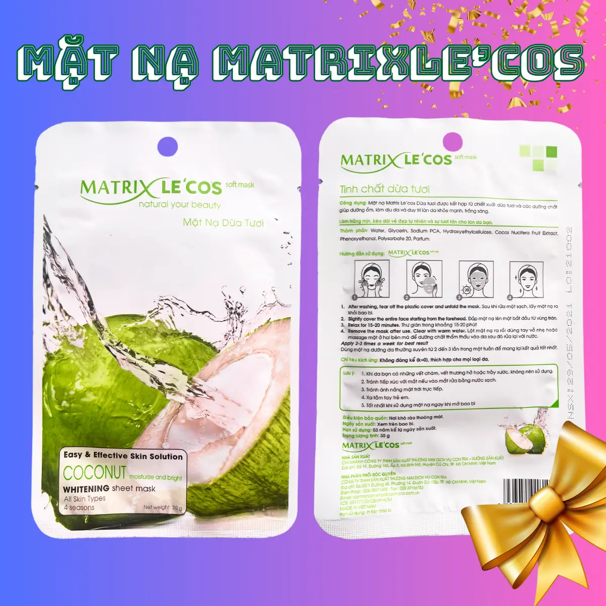 Mặt Nạ MATRIXLE'COS 30g - Dưỡng Da Nữ - Skincare