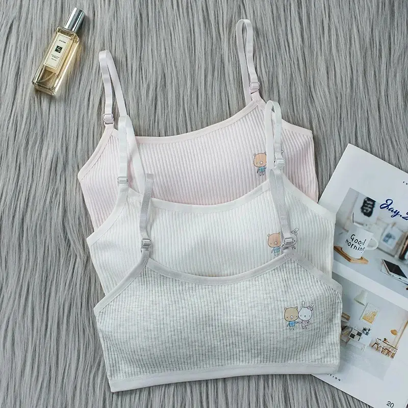 8-16 Years Kids Bras Young Girls Underwear Teenage Training Bras Women Cotton Kids cute Brassiere Tube Tops Girl's Sport Bras 0