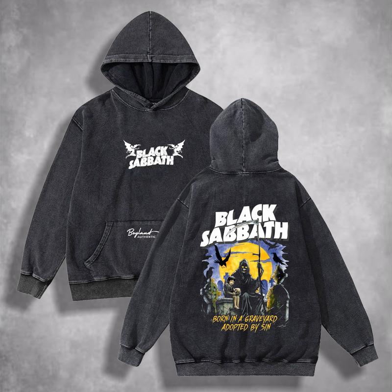Product Introduction of BoyLand Hoodie SandWash BLACK SABBATH Unisex Cewek Cowok Sweater Cowo Oblong Basic Casual Authentic Distro Motif Sablon Warna Hitam Tangan Panjang Bahan Fleece Tebal Lembut Santai dan nyaman Unisex Pria Wanita Outdoor Keren Lokal Terbaru 2024 Baju Garis 2
