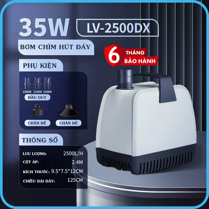 Máy Bơm Hồ Cá 360 Độ Hiệu Jingye LV Series - Hút Đáy 360 Độ - Công Suất Thấp Hiệu Năng Cao lọc 8