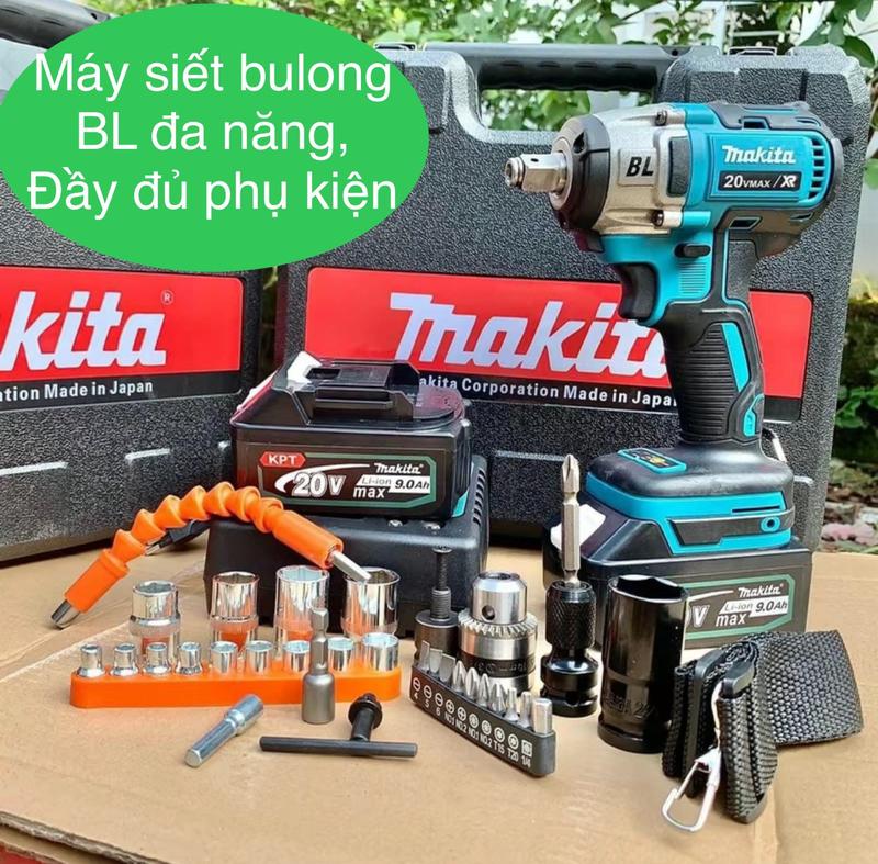 { Máy Siết Bulong Makita BL } Đa Năng, Động Cơ Không Chổi than, Siết mở ốc, bắt vít, khoan tường+tặng full phụ kiện