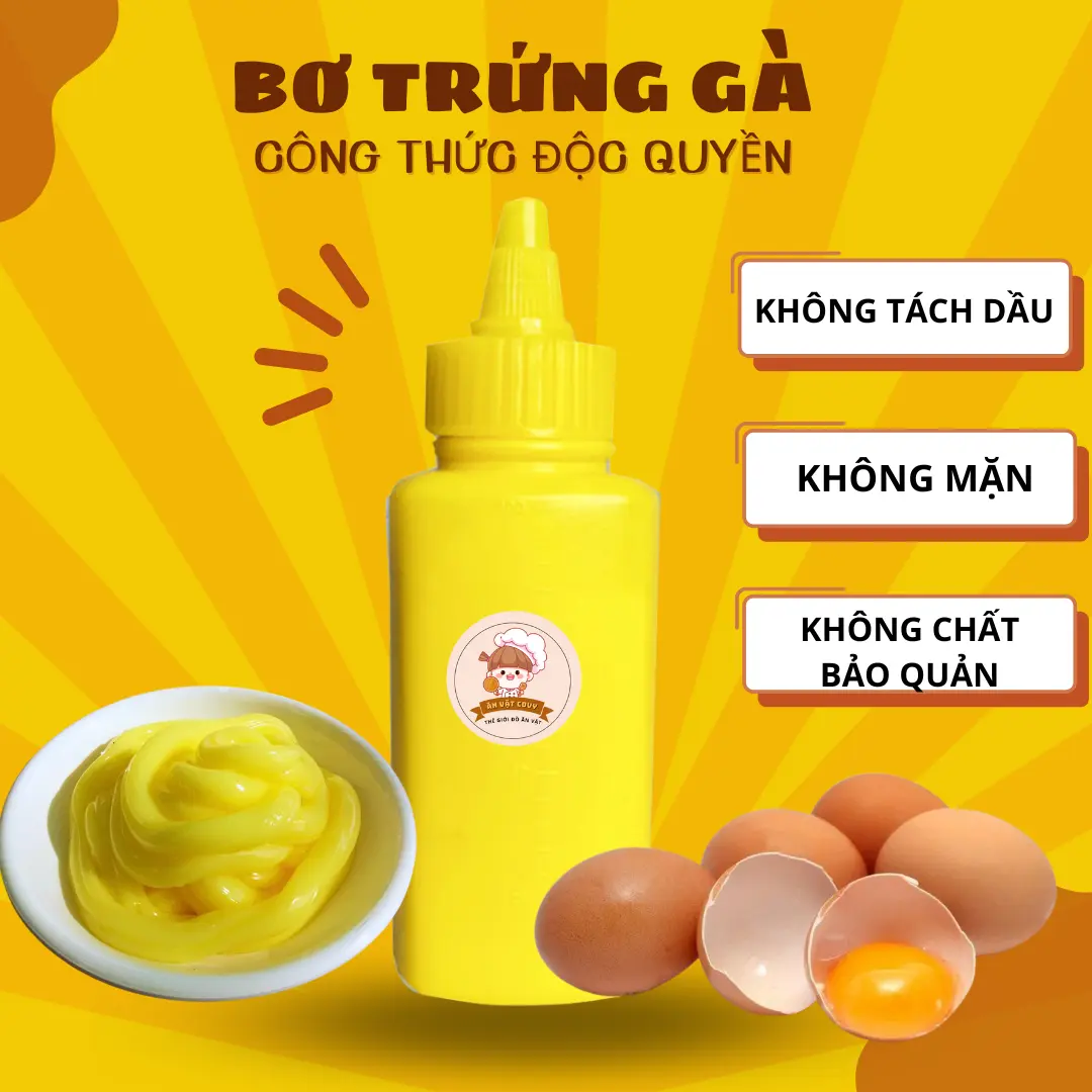 Chai bơ trứng gà 100gr béo ngậy ăn kèm bánh tráng phơi sương- Ăn vặt Cô Vy