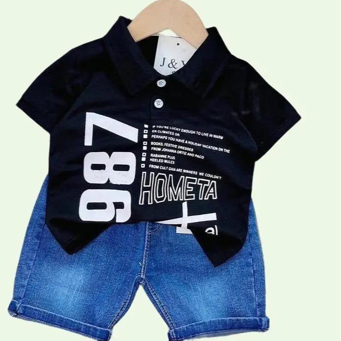 [BỘ CHO BÉ TRAI] Áo sơ mi kết hợp với quần bò jean size 8-20kg 0