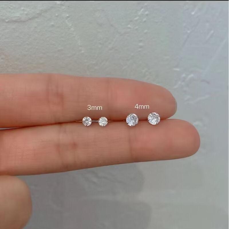 ￼Bông tai nụ đính đá lấp lánh siêu thanh lịch cho nam nữ 2