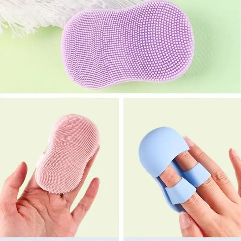Cọ Rửa Mặt Ngón Tay Cọ Rửa Mặt, Kích Thước Nhỏ, Chất Liệu Silicon Mềm, Thích Hợp Để Tẩy Trang Và Làm Sạch Da Mặt, Đầu Bút Mát Xa, Có Thể Dùng Để Loại Bỏ Mụn Đầu Đen Và Mụn Trứng Cá, Lý Tưởng Để Sử Dụng Tại Nhà 2