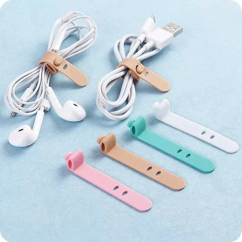 Cuộn dây cáp silicon, Dụng cụ Sắp Xếp cáp Có Thể Điều Chỉnh cho Cáp USB và Cáp tai nghe, với thiết kế buộc