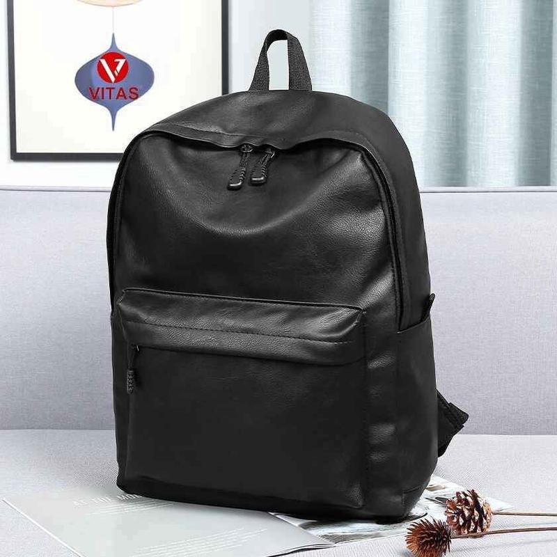  Balo Da Pu Thời Trang nam nữ  VITAS BL291 Đeo Vai Backpack Đen - Nam balo  size 40 