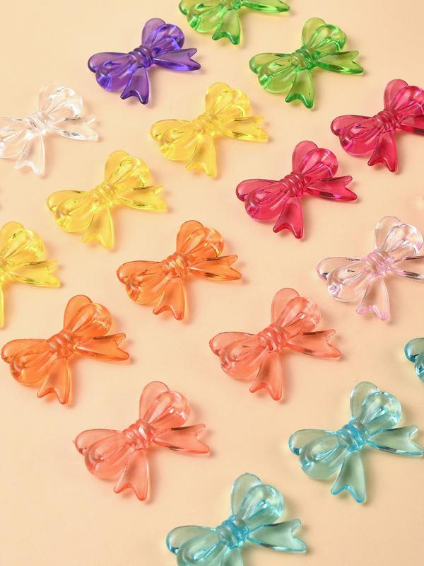 Random Color Bow Decor Beads (20pcs/bag), DIY Jewelry Making Supplies for Bracelet & Necklace, Fashion Accessories for Women & Girls 2