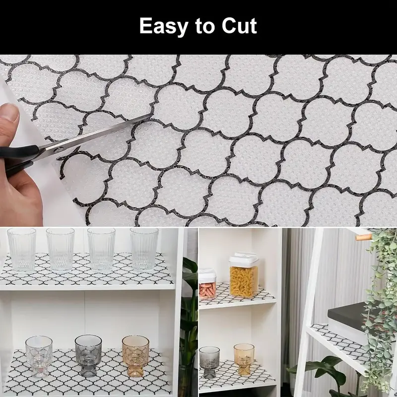 Fish Scale Pattern Drawer Liner, Non-slip Shelf Liner, Multi-purpose Placemat, Waterproof Shelf Paper for Kitchen Cabinets 3