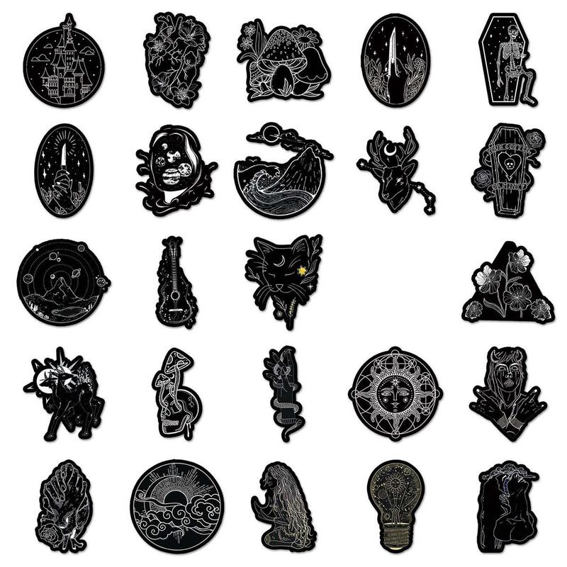 Cartoon Pattern Sticker, 50pcs Halloween Waterproof Self Adhesive Decor Paper, Decor Sticker for Gift Greeting Card, Water Bottle, Laptop, Phone 3