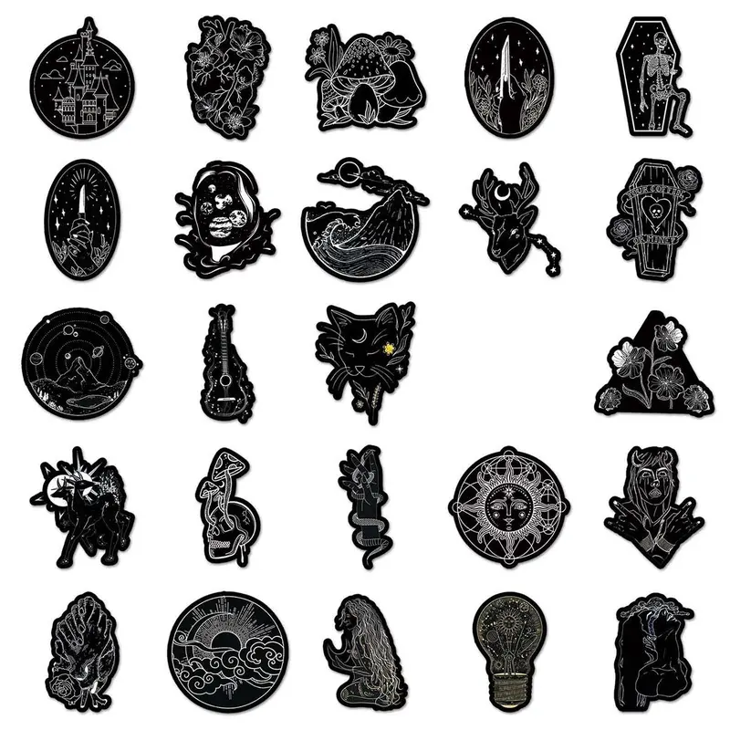Cartoon Pattern Sticker, 50pcs Halloween Waterproof Self Adhesive Decor Paper, Decor Sticker for Gift Greeting Card, Water Bottle, Laptop, Phone 3