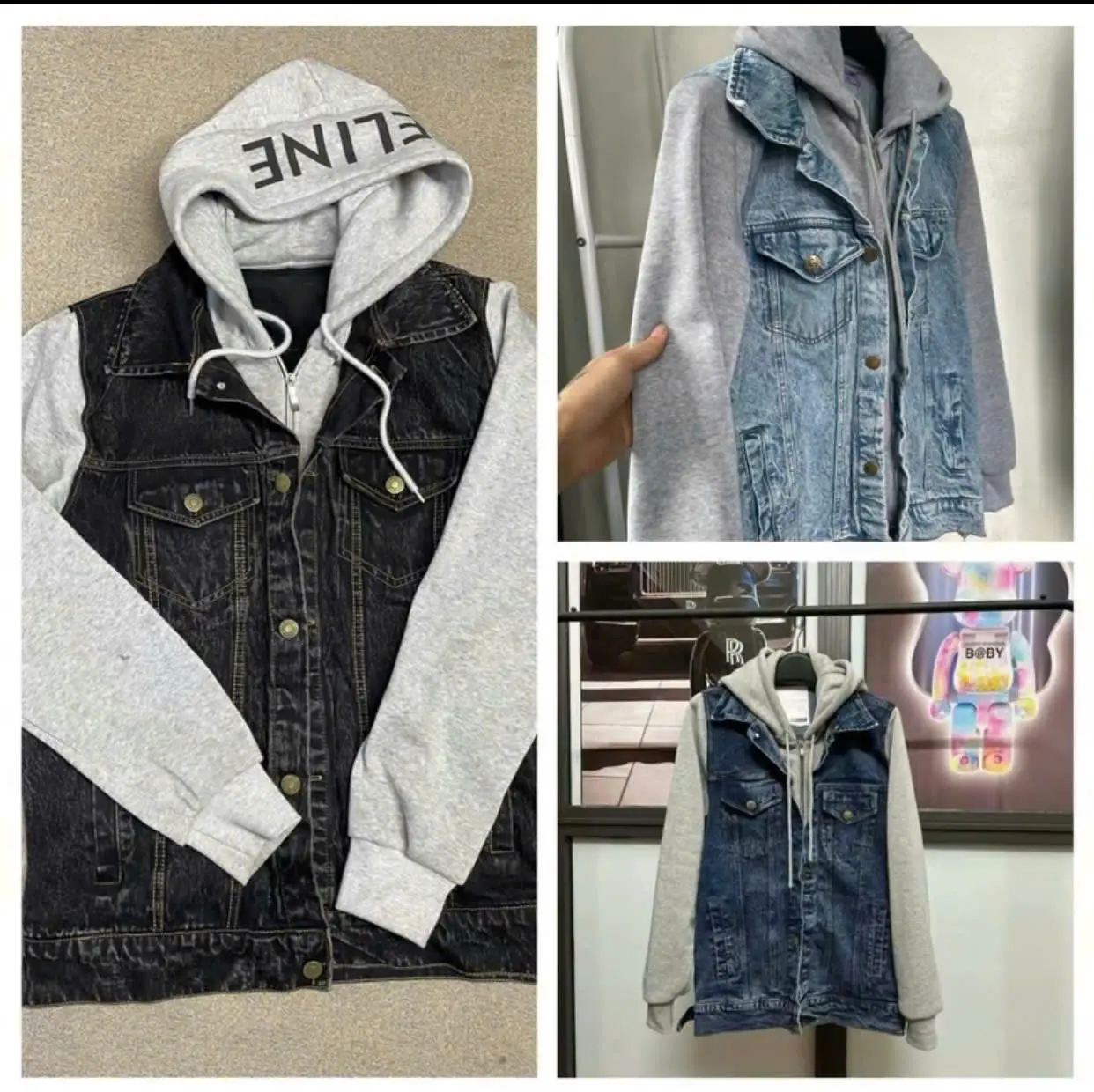 ÁO KHOÁC BÒ PHỐI MŨ NỈ 2 MÀU XANH NHẠT XANH ĐẬM Nam Menswear Jacket phao áo  khoác áo  khoác