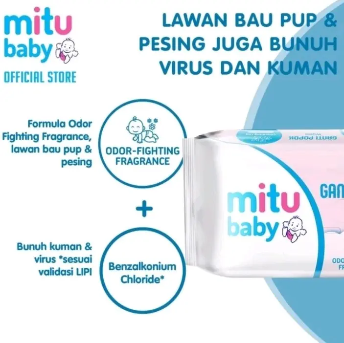 MITU Baby Wipes Tisu Basah Bayi Ganti Popok 50s Beli 1 Gratis 1 1