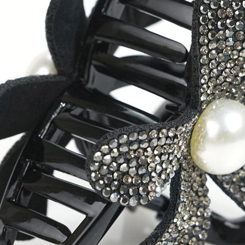Product Introduction of Light Luxury Simple And Elegant Sparkling Flower Clip Female Bun Hair Clip Back Of Head Hair Clip Bright Flash Flower Shark Clip Versatile Exquisite Headdress 15