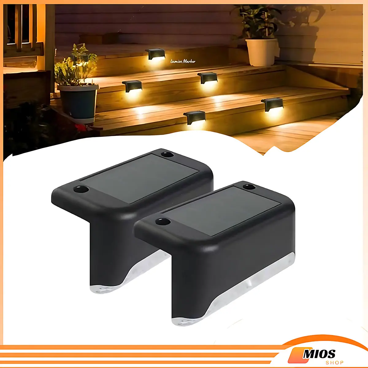 Lampu Hias Tangga Pagar Taman LED Tenaga W Surya / Lampu Hias Dinding Taman Luar Ruangan putih solar sensor set