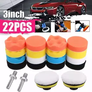 Nuansa - Busa Pad Alat Poles Bodi Body Motor Mobil 3 Inch Wol Buffer Waxing Car Polishing Wheel 3 Inch alat poles mini +  Baut Besi M10 mesin bor / gerinda