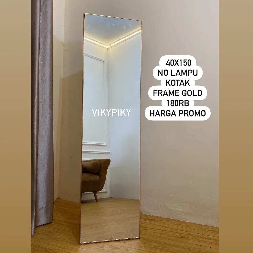 TERMURAH Vanity mirror KOTAK by Vikypiky ukuran 40x150cm