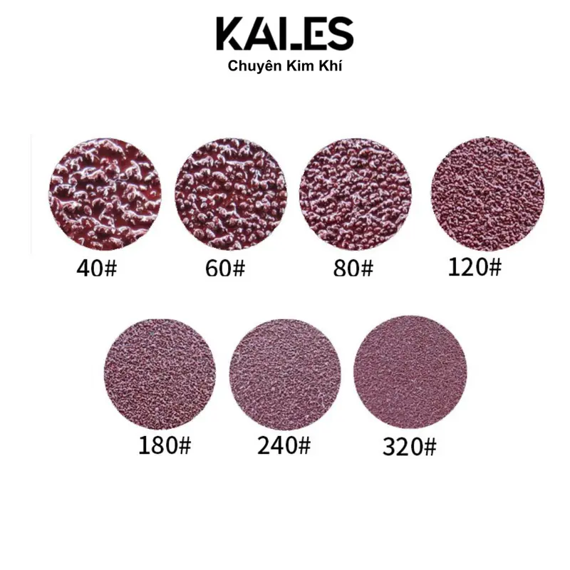 10 Tờ Nhám Vải Tròn Dán Lông Gai Nhiều Độ Cát 180mm | KALES 4
